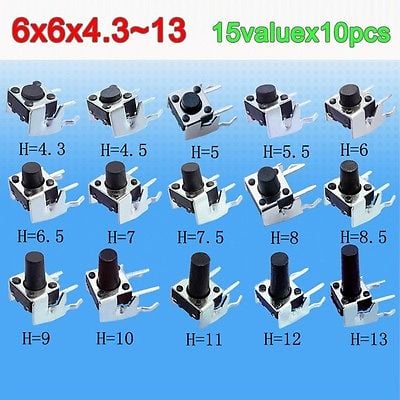 Αφής διακόπτης 4P 6x6x10.5mm οριζόντιος