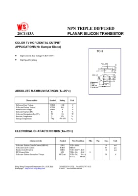 2SC1413 TO-3 Κίνα