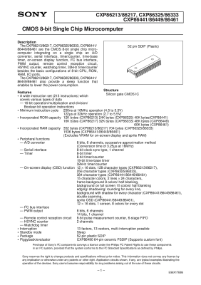 Ολοκληρωμένο κύκλωμα CXP86441-527S