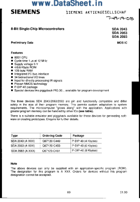 Ολοκληρωμένο κύκλωμα SDA2083-A027