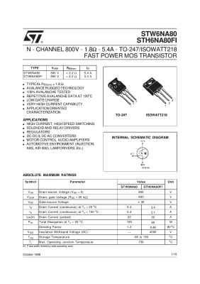 STH6NA80FI TO-247F