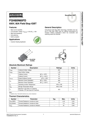 IGBT G80N60UF FGH80N60F TO-3P