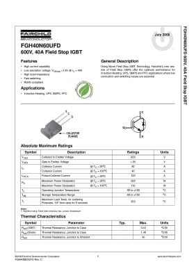 IGBT G40N60UFD TO-3P