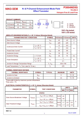 P3004ND5G  TO-252-5
