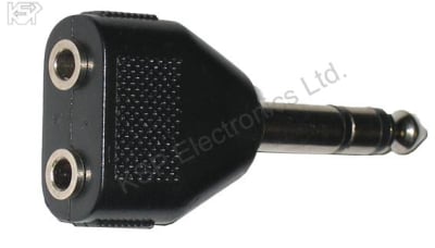 AC-014 6.3mm jack to 2x3.5mm socket