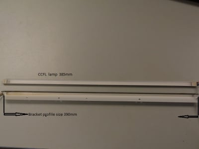 διπλή λάμπα ccfl 385mm με βάση 390mm
