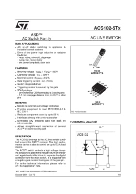 Θυρίστορ ACS102-5T1-TR SO-8
