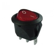 Φωτιζόμενος διακόπτης ROCKER 3P 16A/12VDC ΚΟΚΚΙΝΟΣ ΟΒΑΛ