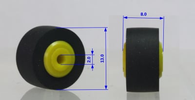 Ρόλερ λαβής 13 x 8 x 2 mm πλαστικό