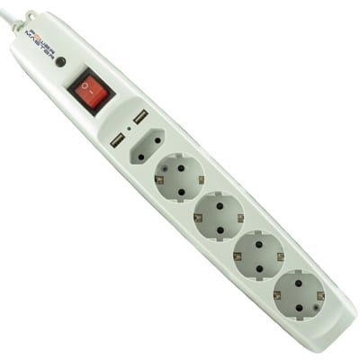 РАЗКЛОНИТЕЛ 4-ka+1-ца+2usb 2m pm-17594