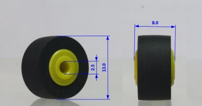 Ρόλερ λαβής 13 x 8 x 2,5 mm πλαστικό