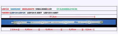 Led Backlight V5DU-400DCA-R1 LED124