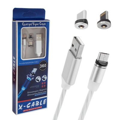ΚΑΛΩΔΙΟ IPHONE+Micro+C Τύπου ΜΑΓΝΗΤΙΚΟ 1,5 μ.