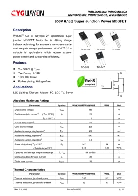 WMK26N65C2 TO-220