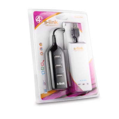 Προσαρμογέας USB 2.0 4 θυρών HUB Λευκό/Μαύρο