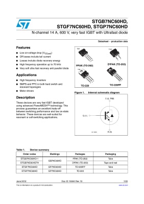 IGBT STGP7NC60HD TO-220