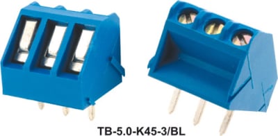 Υποδοχή πλακέτας 2 ακίδων TB-5.0-K45-2/BL