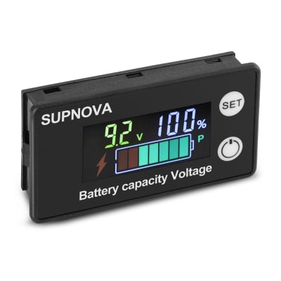 VOLTMETER + BATTERY CAPACITY INDICATOR