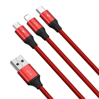 CABLE 3 IN 1 USB-Micro+C-type+Iphone
