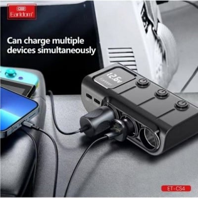 Φορτιστής αυτοκινήτου 3F-2 καλώδιο USB ES-CS4 120W