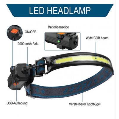 LED Headlamp W678 1000 lumen motion sensor 3 modes
