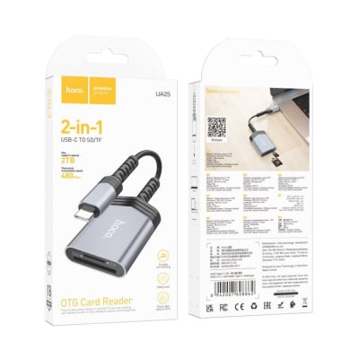 ΑΝΑΓΝΩΣΤΗΣ ΚΑΡΤΩΝ UA25 USB-C σε SD/TF OTG έως 2TB