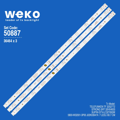 Οπίσθιος φωτισμός LED 5800-W32001-3P00 led707 σετ3