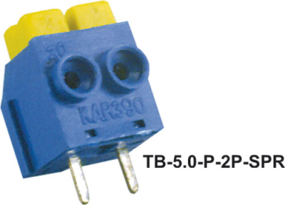 Υποδοχή πλακέτας 2 ακίδων TB-5.0-P-2P-SPR