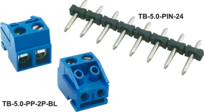 Υποδοχή πλακέτας 3 ακίδων TB-5.0-PP-3P-BL