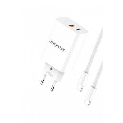 ΠΡΟΣΑΡΜΟΓΕΑΣ USB 45W PD25W+QC3.0A SuperF+ΚΑΛΩΔΙΟ ΤΥΠΟΥ-C