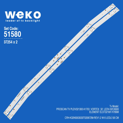 Led Backlight CRH-K32K6003030T020672M-REV1.2W set