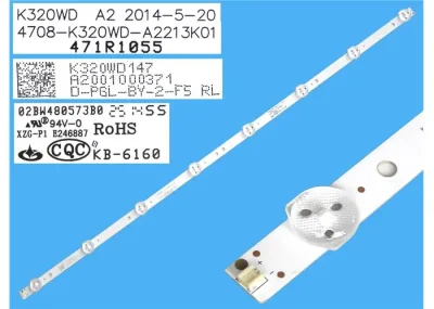 Οπίσθιος φωτισμός LED 4708-K320WD-A4213K01 ES145 σετ 3 ταινιών