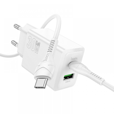 ΠΡΟΣΑΡΜΟΓΕΑΣ USB-C+USB PD30W 3Α+ καλώδιο ΤΥΠΟΥ-C σε ΤΥΠΟΥ-C