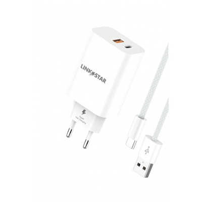 ΠΡΟΣΑΡΜΟΓΕΑΣ USB-C+USB PD25W 3A+ΚΑΛΩΔΙΟ USB-A ΤΥΠΟΥ-C LS56