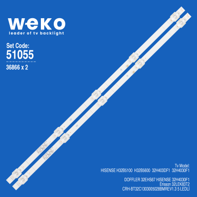 Οπίσθιος φωτισμός LED CRH-BT32C1303005028BMREV1.3 σετ 2