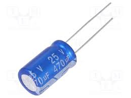 Ηλεκτρικός πυκνωτής 470MF 25V 105\'C με χαμηλή αντίσταση