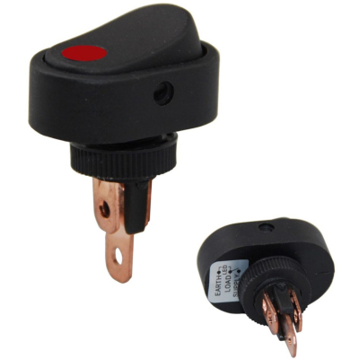 Διακόπτης rocker, 2 θέσεων, OFF-ON, 20A/12VDC, οπή ф12mm, 3 ακίδες, ASW-20D κόκκινο