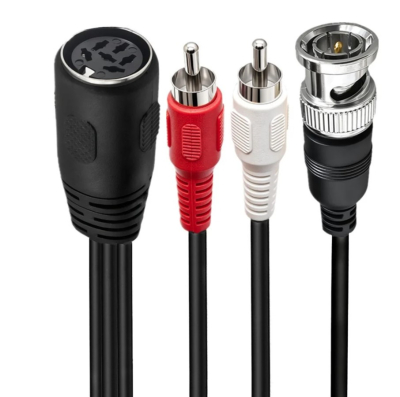 Καλώδιο 6p DIN-6 θηλυκό σε BNC+2 RCA PLUGS