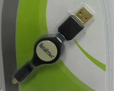 CABLE-160 USBA RETRAC Mini USB 4pins 1.2m