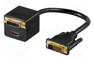 Καλώδιο για οθόνη DVI 24+1 αρσενικό - DVI/θηλυκό HDMI αρσενικό 0.1m