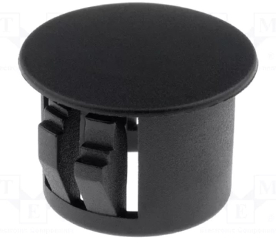 FIX-M12 Stopper; H: 10.1mm; Flange dia: 14.3mm; Wall thick: 3.3mm; black