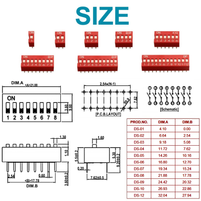 ПРЕВКЛЮЧВАТЕЛ DIP Switch 12pin