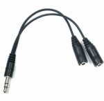 3.5mm HEADPHONE AUDIO SPLITTER CABLE ADAPTER JACK
