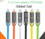 CABLE  2in1 dual lightning cable iphone5-micro usb