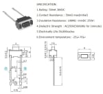 Tact Switch 2P 3.5x6mm h4.3mm KFC-003C-H