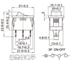 SWITCH ROCKER Illuminated L3P ON-OFF GREEN