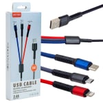 ΚΑΛΩΔΙΟ JKX-44 2.4A USB-Micro+τύπου C+Iphone