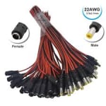 DC Cable For CCTV 22AWG 5.5x2.1 mm 20cm Male