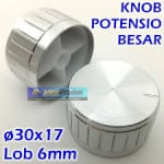 Potentiometer knob 30x17 Ф6 mm silver VR026