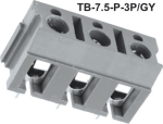Υποδοχή πλακέτας 3 ακίδων TB-7.5-P-3P/GY